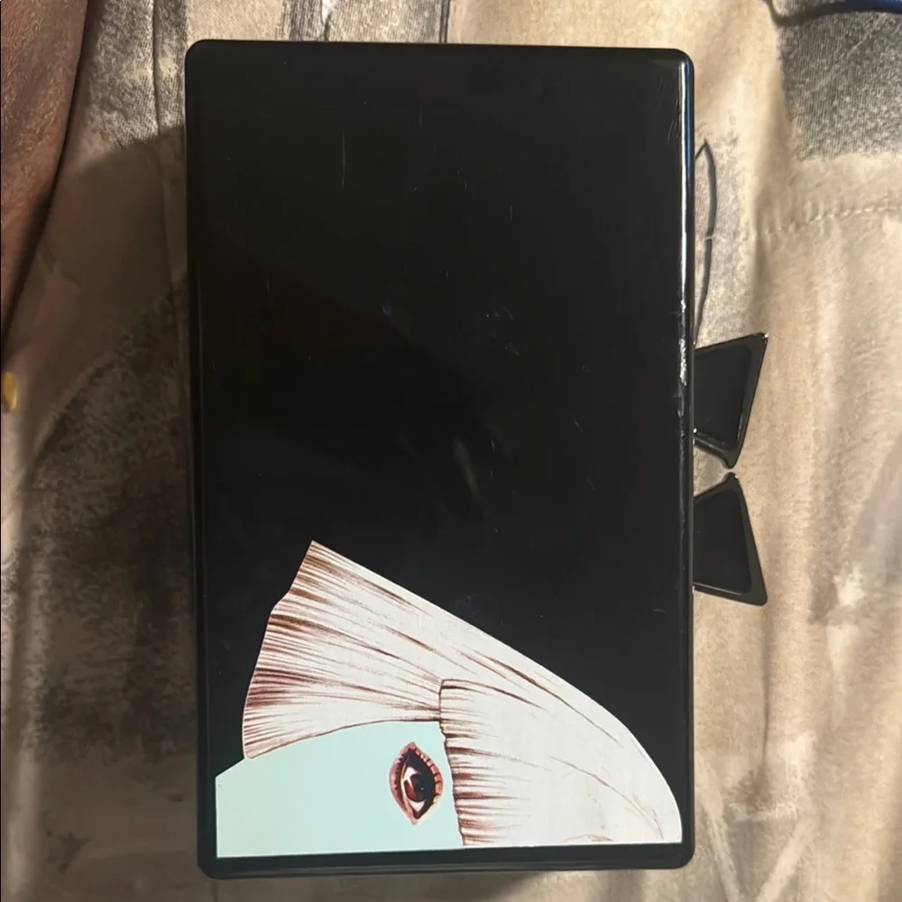 Sleek Black Tablet Cover with Abstract Design